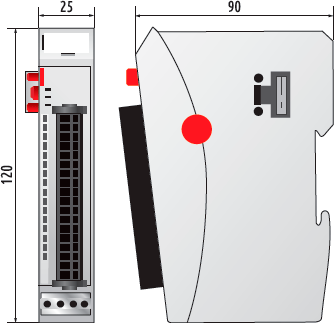 Габаритные размеры E-I/O DO16