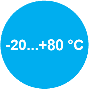 Диапазон рабочих температур от –20 °С до +80 °С