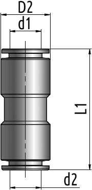 Фитинг прямой переходник труба-труба - 2 х цанга
