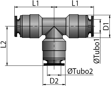  Фитинг тройник Т-образный (цанговый зажим с трех сторон)