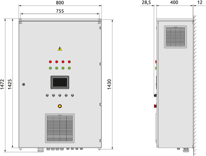 Габаритные размеры шкафов ClimatMaster-22-xxx-4