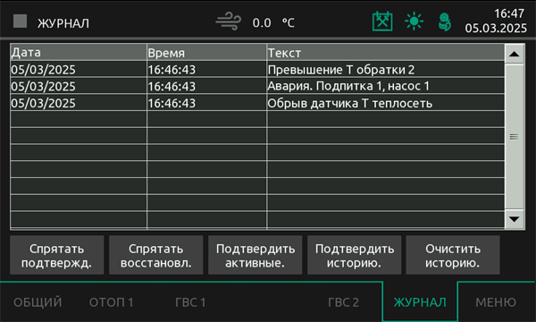 Журнал аварий