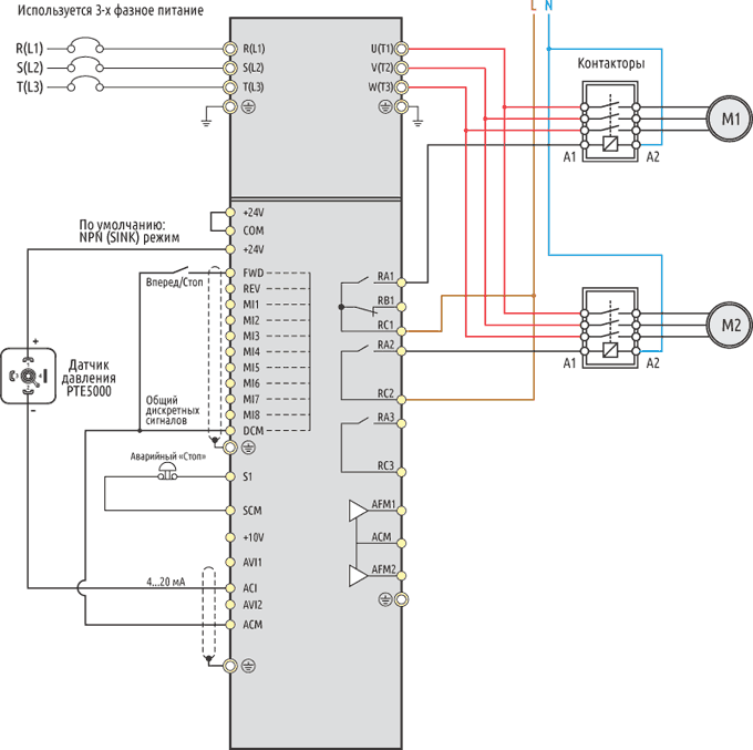 Схема 2 - Чередование насосов по времени