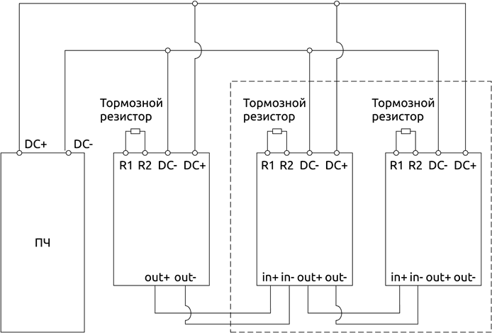 Схема подключения тормозного резистора BM