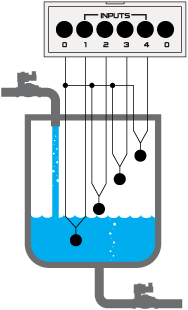 Схема подключения поплавковых датчиков к ELV3