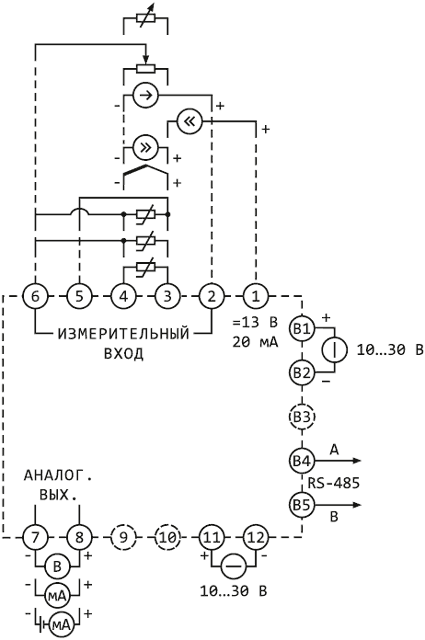 Схема подключения нормирующего преобразователя ENC.S1