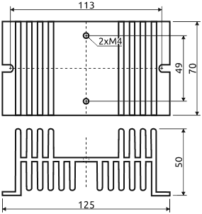 Габаритные размеры радиатора H1-040