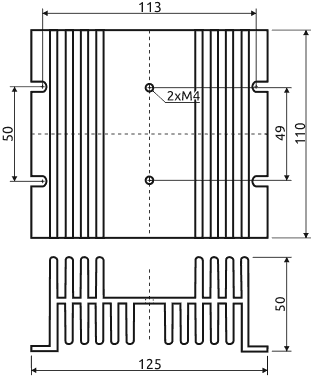 Габаритные размеры радиатора H1-060