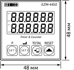 Габаритные размеры таймера/счетчика EZM-4450