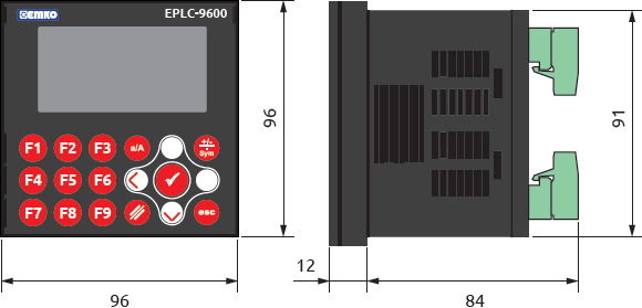 Габаритные размеры контроллера EPLC-96