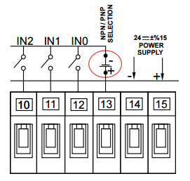 NPN cхема подключения модулей ввода для EPLC-96