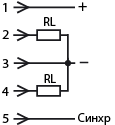 Схема подключения 1 PNP выхода + аналогового