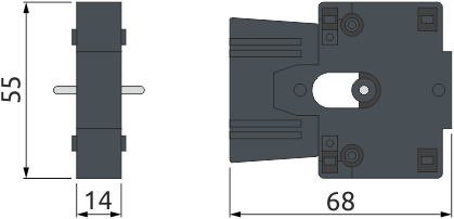 Габаритные размеры для механической блокировки AС-MB1, мм