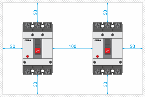 Корректные расстояния для установки CBPT-11, CBPT-12, CBPT-13, мм