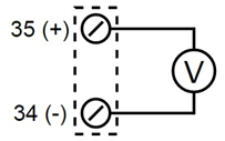 Схема подключения аналогового выхода с сигналом по напряжению
