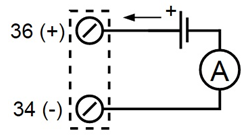 Схема подключения аналогового выхода с сигналом по току и питанием от внешнего источника (пассивный токовый выход)
