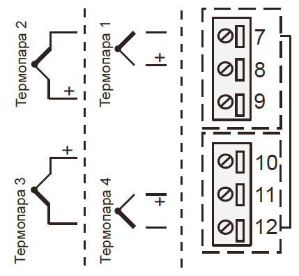 Схема типового подключения Z-4TC