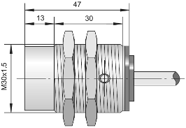 Габаритные размеры датчика ВБИ-М30, мм
