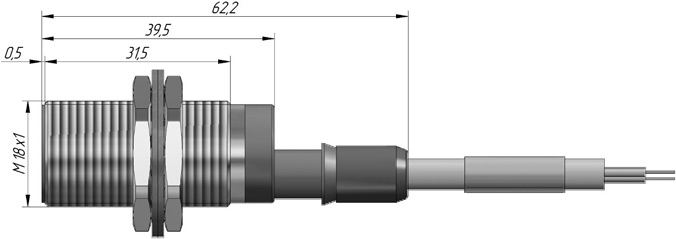 Габаритные размеры датчика ВБИ-М18-34С