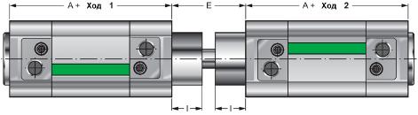 NWT… CNF - оппозитный цилиндр с общим штоком